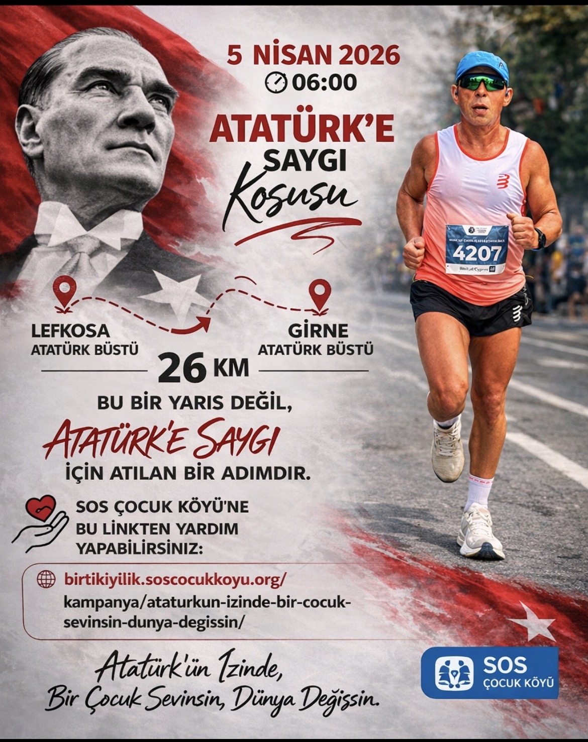 Mustafa Tekakpınar çocuklar için 26 kilometre koşacak