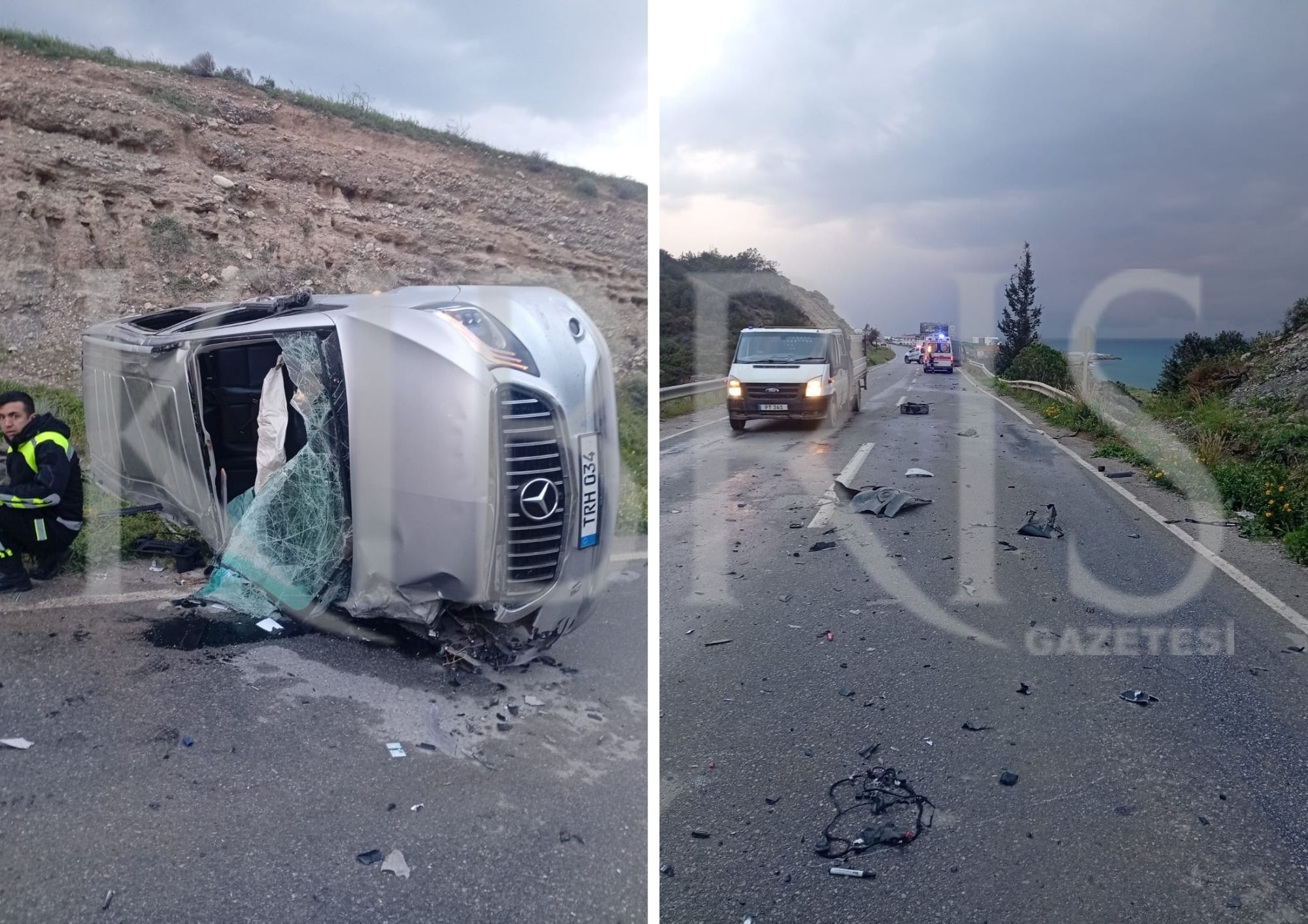 Girne-Tatlısu yolunda kaza: 3 kişi yaralandı