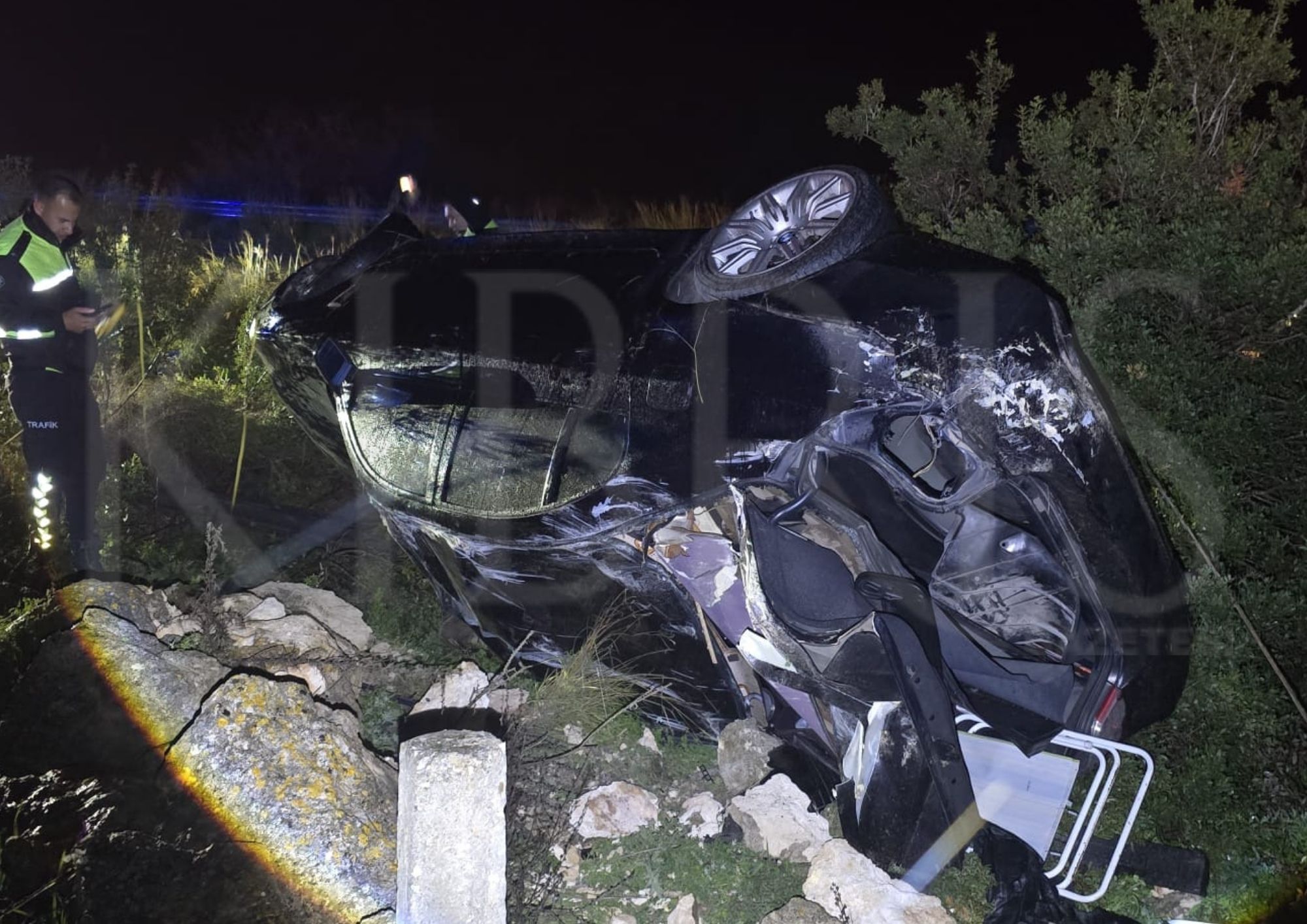 İskele–Karpaz anayolunda kaza: Araç yoldan çıktı