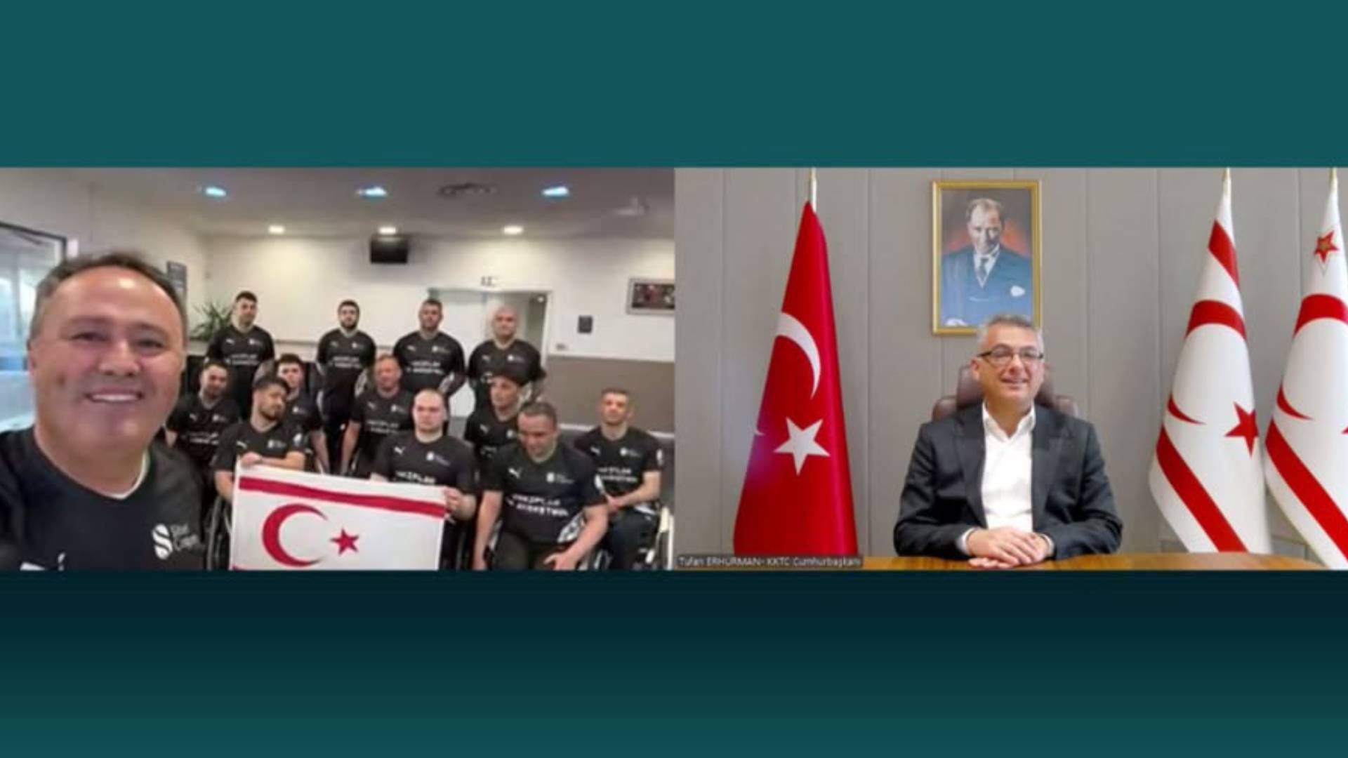 Cumhurbaşkanı Erhürman, Vakıflar Tekerlekli Sandalye Basketbol Takımını kutladı