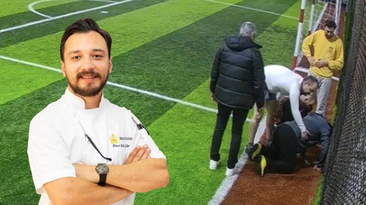 Halı saha maçında kalbine yenik düştü!