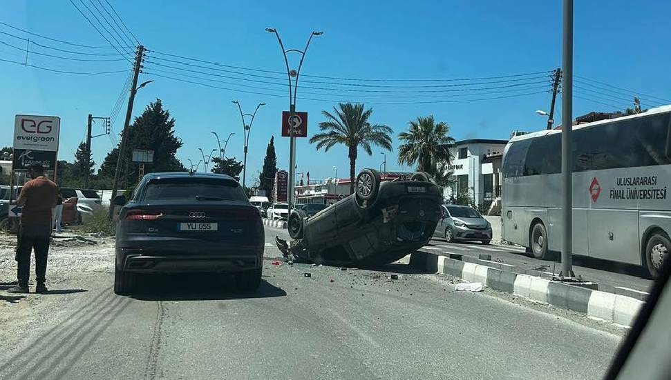 Girne’de korkutan kaza